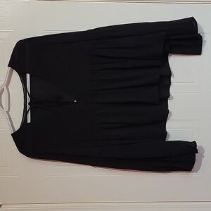 Zara Black Wide Sleeve Boho Blouse US M